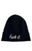 women's cashmere f*ck it beanie in black