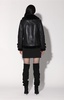 whitney jacket, black leather/ black fur - leather