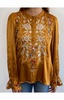 roma victorian prairie blouse in topaz