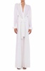 oversized ty front nk shirt jumpsuit in white