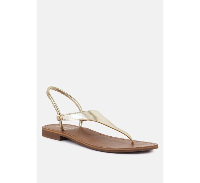 MADELINE Gold Flat Thong Sandals