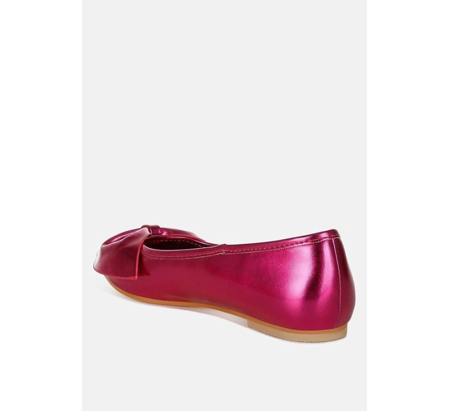 Bromelia Metallic Pleather Bow Ballerinas