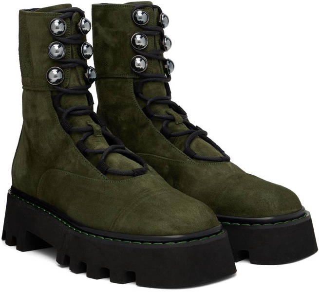 Khaki Pearlogy Combat Boots