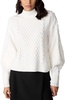 KARL LAGERFELD Women's Long Sleeve Cable Sweater