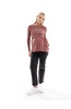 Mamalicious Maternity peplum jersey top in burgundy