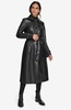 Women's Belted Faux-Leather Trench Coat