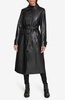 Women's Belted Faux-Leather Trench Coat