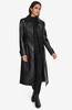 Women's Belted Faux-Leather Trench Coat