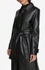 Women's Belted Faux-Leather Trench Coat