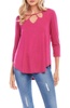 cut-out shirttail tee in raspberry