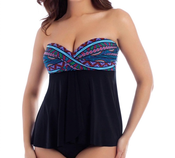 bandeau tankini top in purple