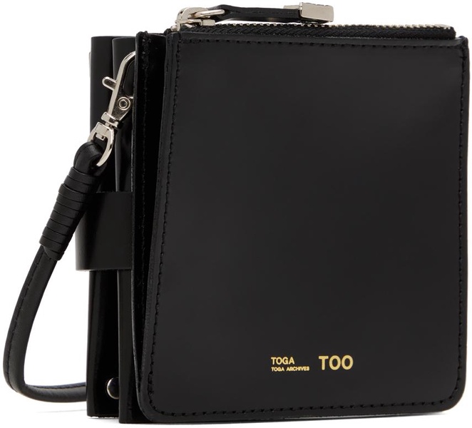 Black Leather Wallet Shoulder Bag