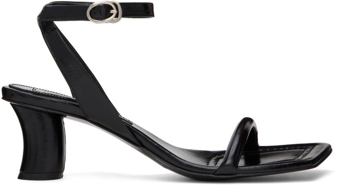 Black Patent Heeled Sandals