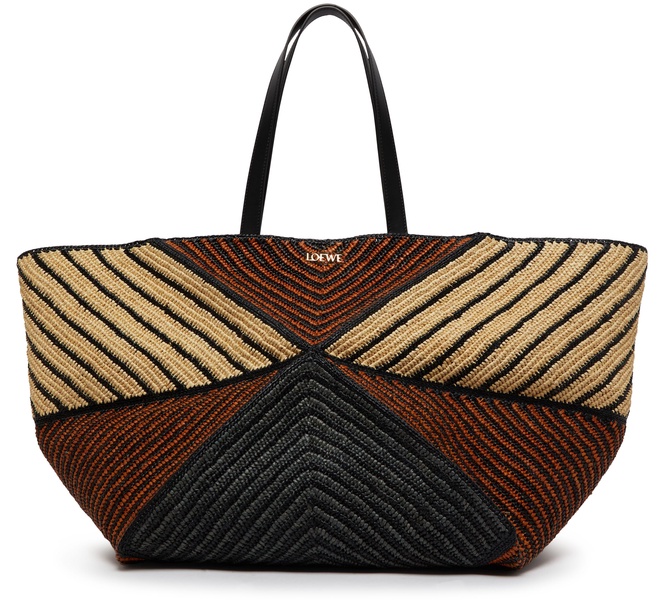 Puzzle fold tote XL in raffia