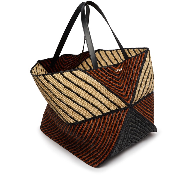 Puzzle fold tote XL in raffia