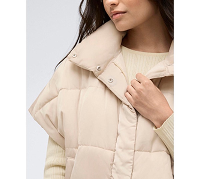 Women's Quilted Oversized Tapered Vest Jacket