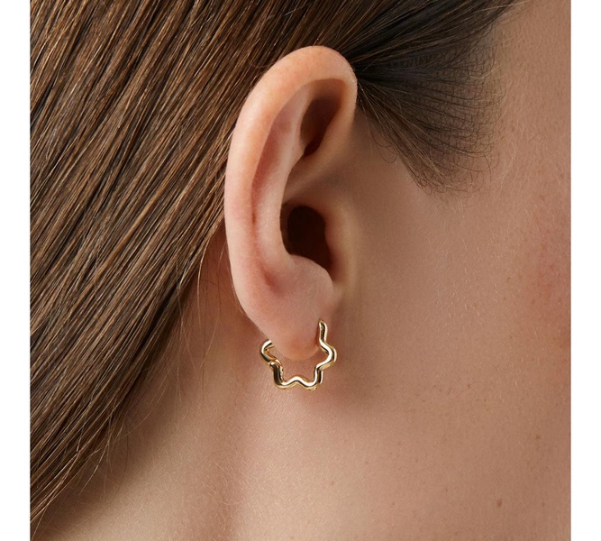 Gold Hoop Earrings - Onda Mini