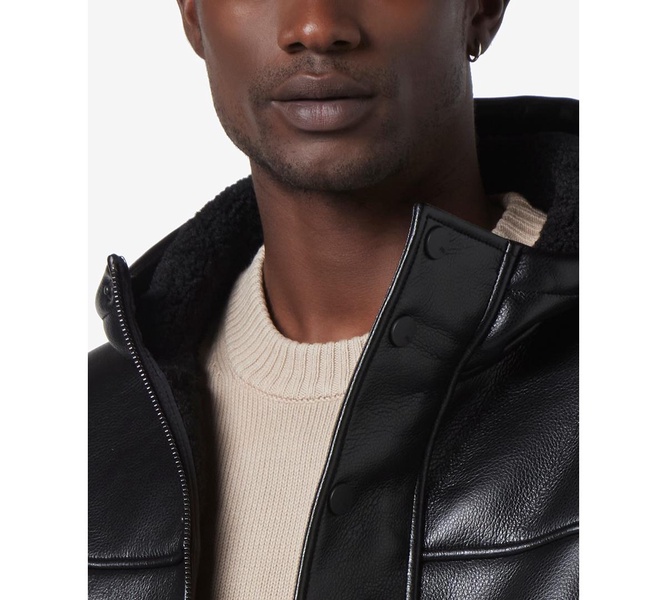 Men's Donohue Faux Leather Fleece-Lined Parka Jacket