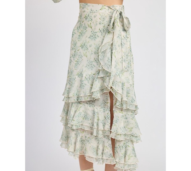 Women's Marlene Floral Ruffle-Tiered Maxi Skirt