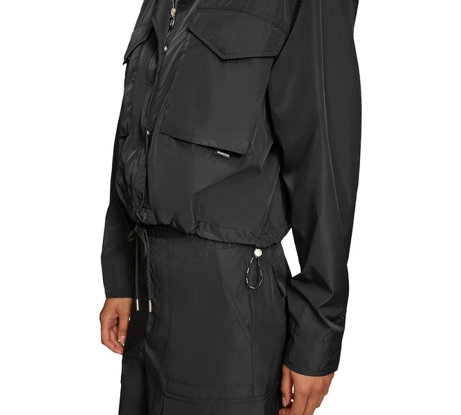 Women's Boxy Drawstring-Hem Cargo Jacket