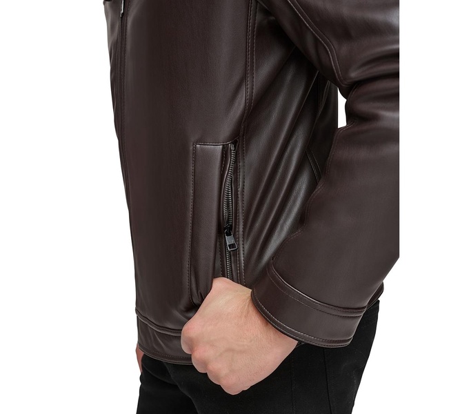 Men's Faux Leather Moto Jacket, Created for Macy's