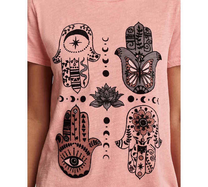 Women's Hamsa Hands Graphic Print Crewneck T-Shirt