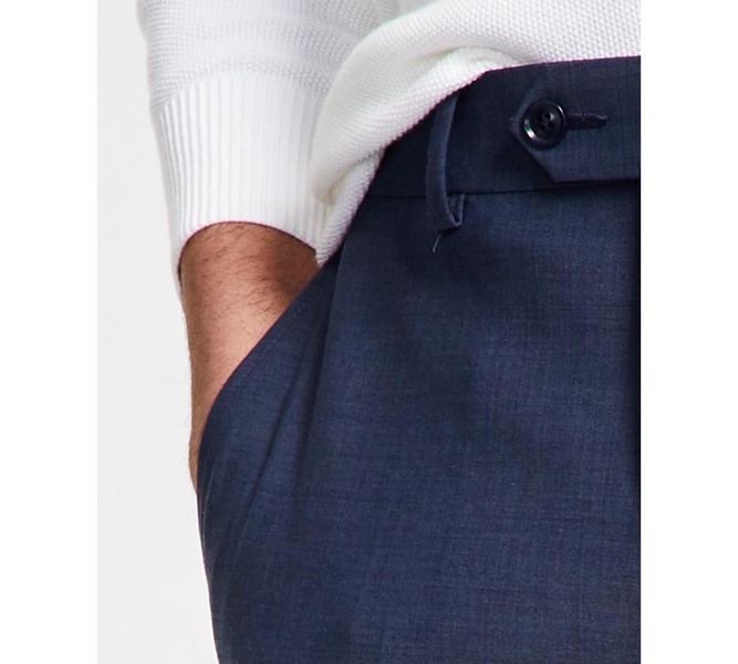 Men's Slim-Fit Wool-Blend Solid Suit Pants, Created for Macy's