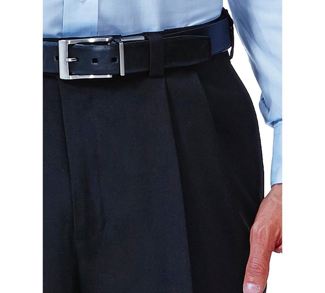 Men's ECLO Stria Classic Fit Pleated Hidden Expandable Waistband Dress Pants