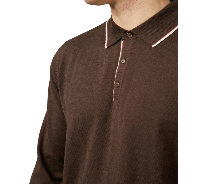 Men's Regular-Fit Tipped Merino Wool Polo Shirt