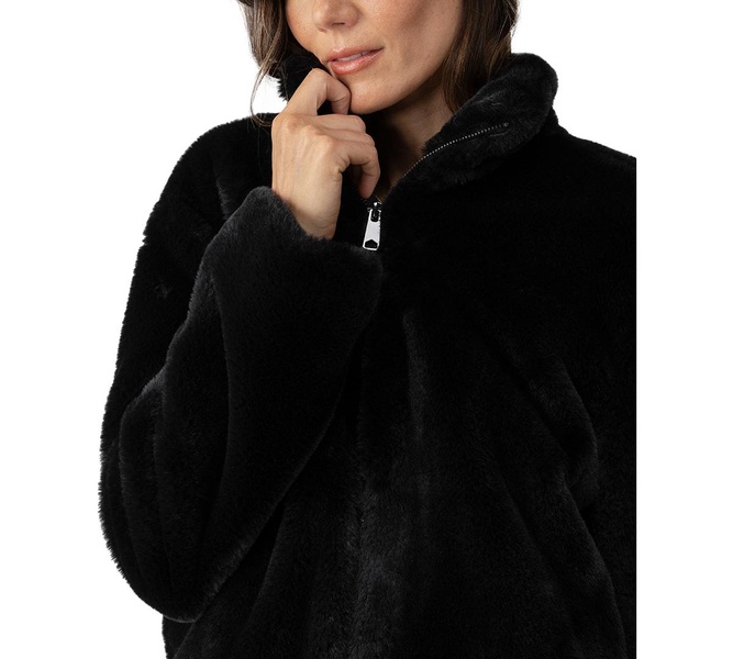 Women’s Faux-Fur Long-Sleeve Short Coat