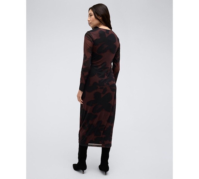 Women's Knot-Front Long-Sleeve Maxi Dress