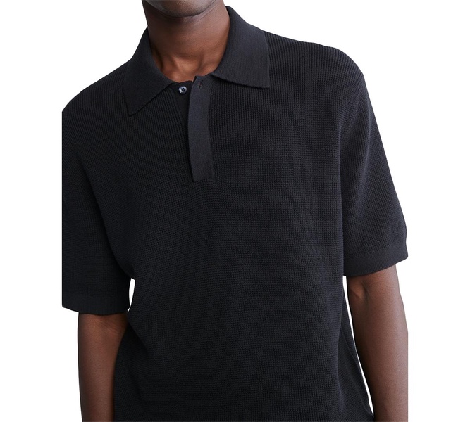 Men's Waffle-Knit Polo Shirt