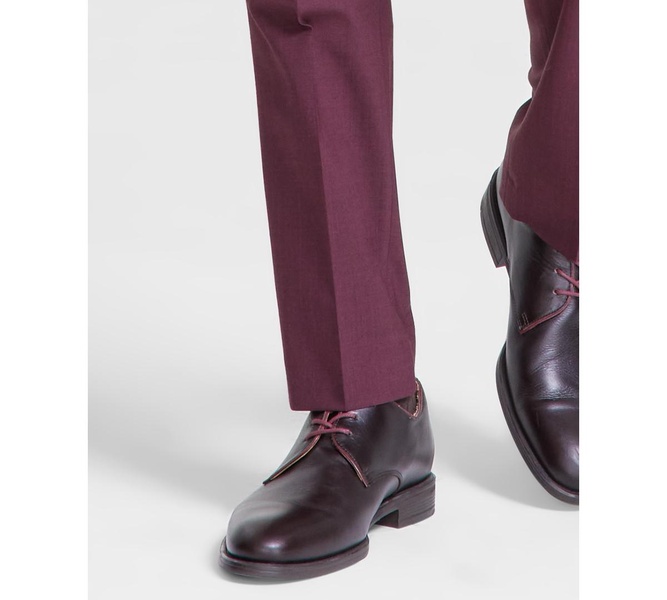 Men's Skinny-Fit Burgundy Wool Blend Suit Pants, Created for Macy's