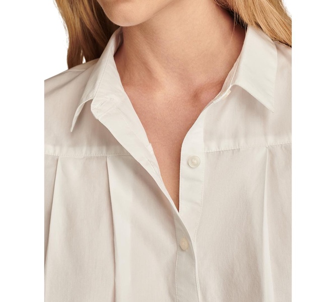 Women's Cotton Pleated Cropped Shirt