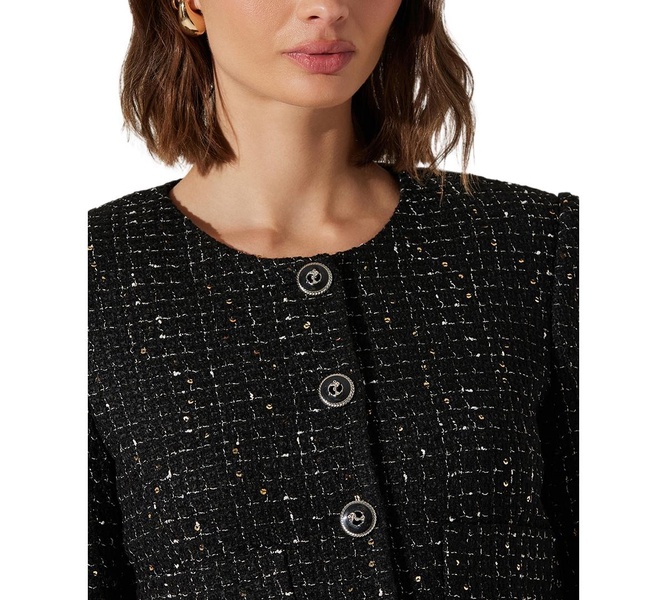 Women's Milena Button-Front Tweed Jacket