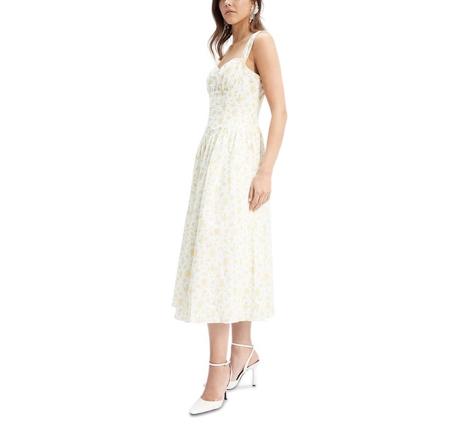 Women's Malea Floral-Print Lace-Trim A-Line Dress