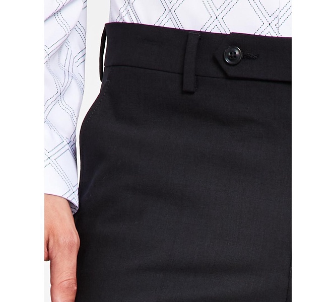 Men's Skinny Fit Wrinkle-Resistant Wool-Blend Suit Separate Pant, Created for Macy's