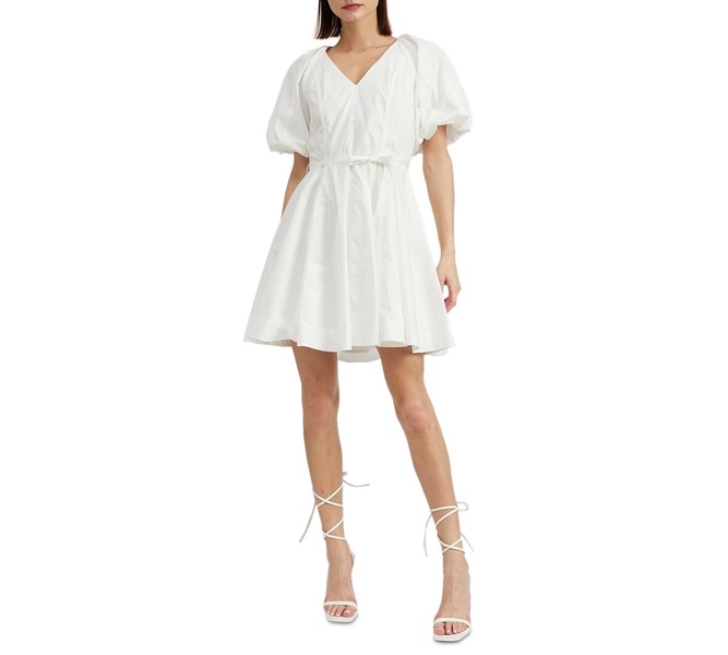 Women's Cayman Cotton Puffed-Sleeve Mini Dress