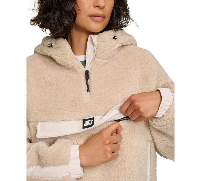 Women's 1/4-Zip Sherpa Pullover Hoodie 