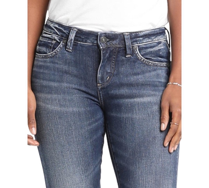 Banning Skinny Faded Mid Rise Crop Jeans