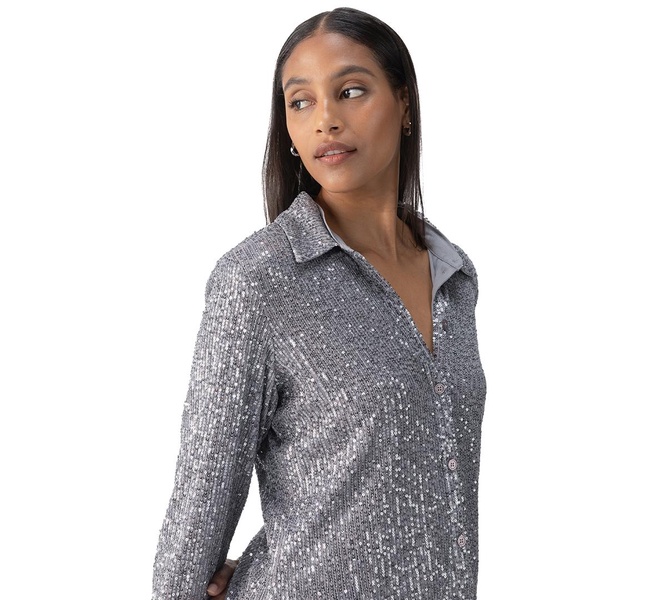 Women's Radiant Long-Sleeve Sequin Shirt