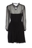 Alberta Ferretti Sheer Sleeves Pleated Dress