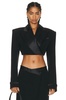 Clare Cropped Satin Combo Blazer