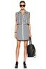 2 Piece Dress with Striped Shirting Under Layer