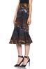 Darker Multi Print Paneled Silk Skirt