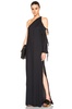 Crepe Sable One Sleeve Cutout Gown