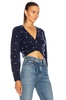 Diamante Front Twist Cropped Sweater