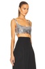 Scoop Neck Sequin Embroidered Crop Top