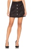 Suede Button Down Mini Skirt