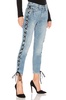 KAROLINA strappy high-waisted straight-leg jeans